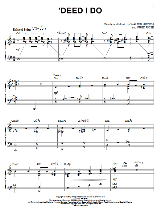 Product gallery: Page 1 of 1 'Deed I Do (arr. Brent Edstrom), Walter Hirsch