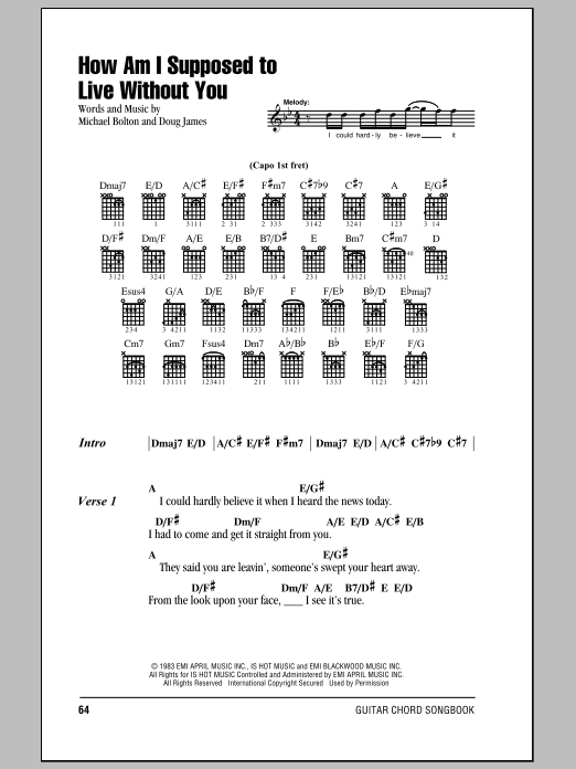 Produktgalerie: Seite 1 von 1 How Am I Supposed To Live Without You, Michael Bolton, Gitarre
