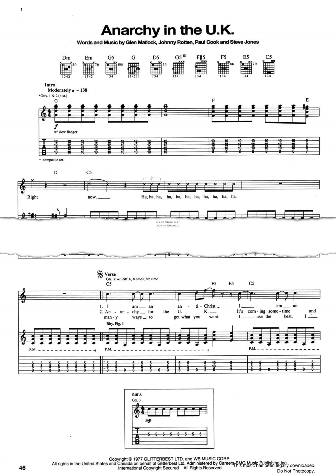 Product gallery: Page 1 of 1 Anarchy In The UK, The Sex Pistols