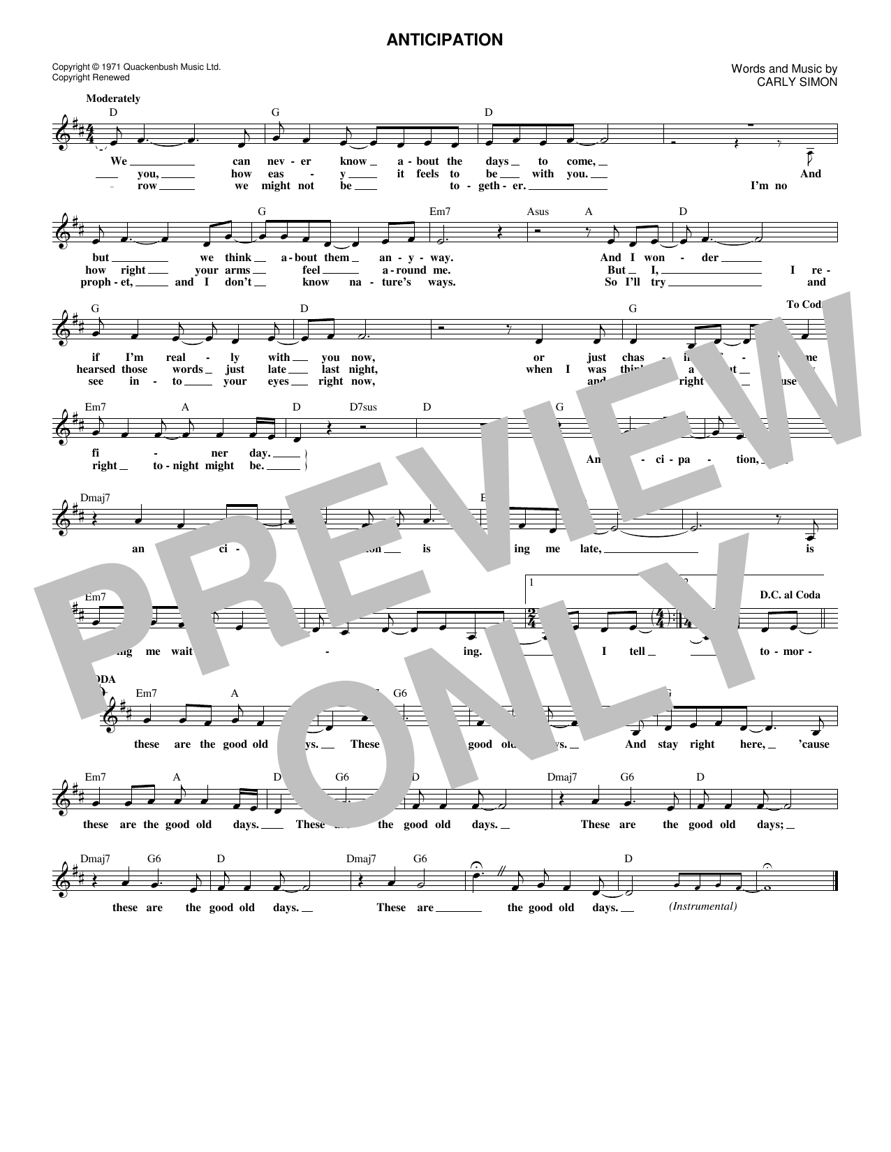 Produktbild zu: Anticipation