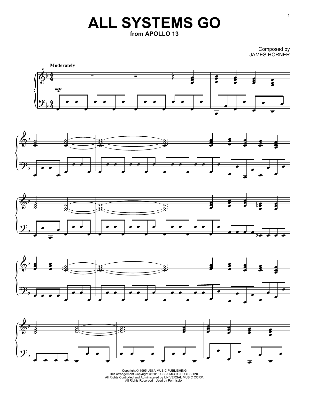 Product gallery: Page 1 of 1 All Systems Go, James Horner