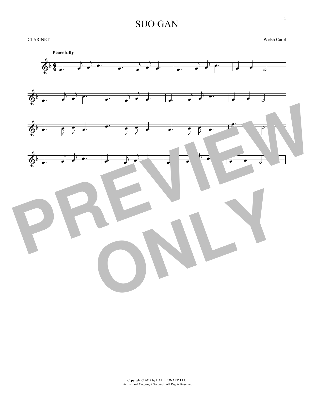 Product gallery: Page 1 of 1 Suo Gan, Welsh carol