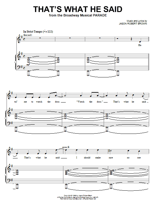 Produktbild zu: That's What He Said (from Parade)