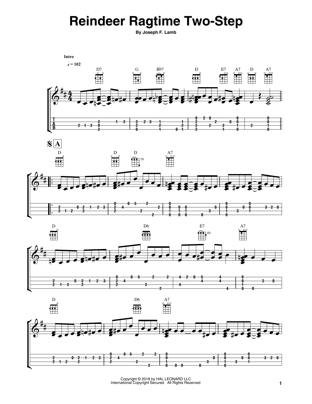 Product gallery: Page 1 of 1 Reindeer Ragtime Two-Step (arr. Fred Sokolow), Joseph F. Lamb