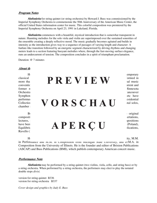 Produktgalerie: Seite 3 von 21 Sinfonietta , , (Streichquintett: 2 Geigen, Bratsche, Cello und Kontrabass)