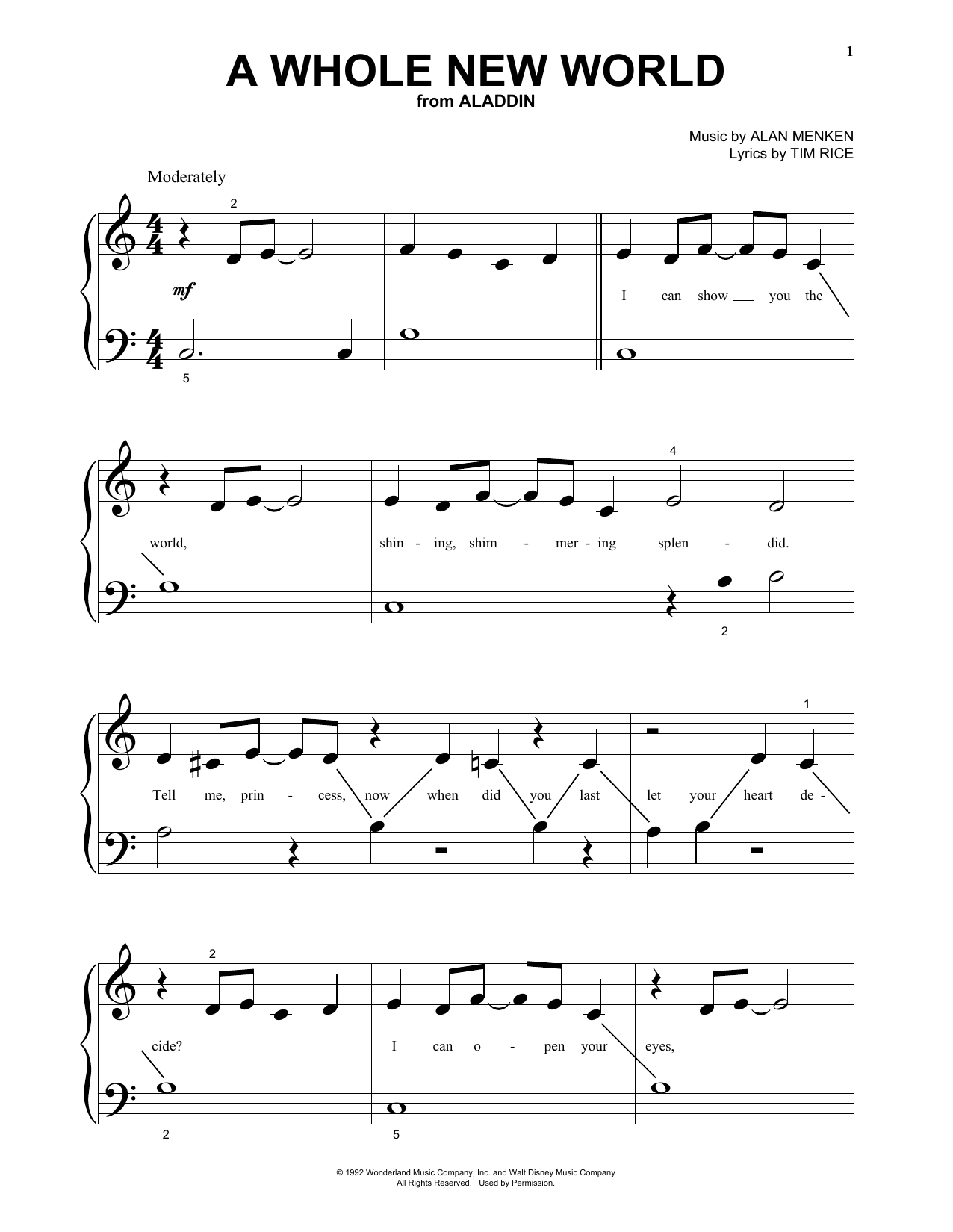 Produktbild zu: A Whole New World (from Aladdin)
