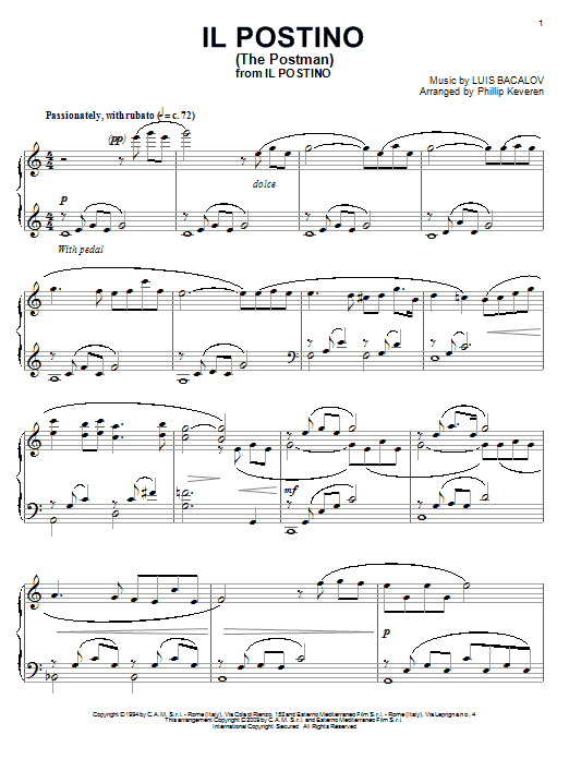 Product picture to: Il Postino (The Postman) (arr. Phillip Keveren)