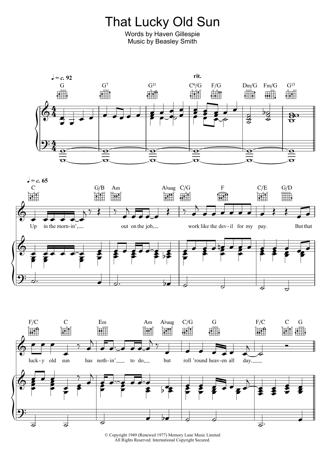 Produktgalerie: Seite 1 von 1 That Lucky Old Sun (Just Rolls Around Heaven All Day), Bob Dylan, Gesang, Gitarre, Klavier