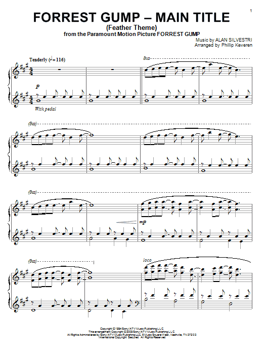 Produktbild zu: Forrest Gump - Main Title (Feather Theme) (arr. Phillip Keveren)