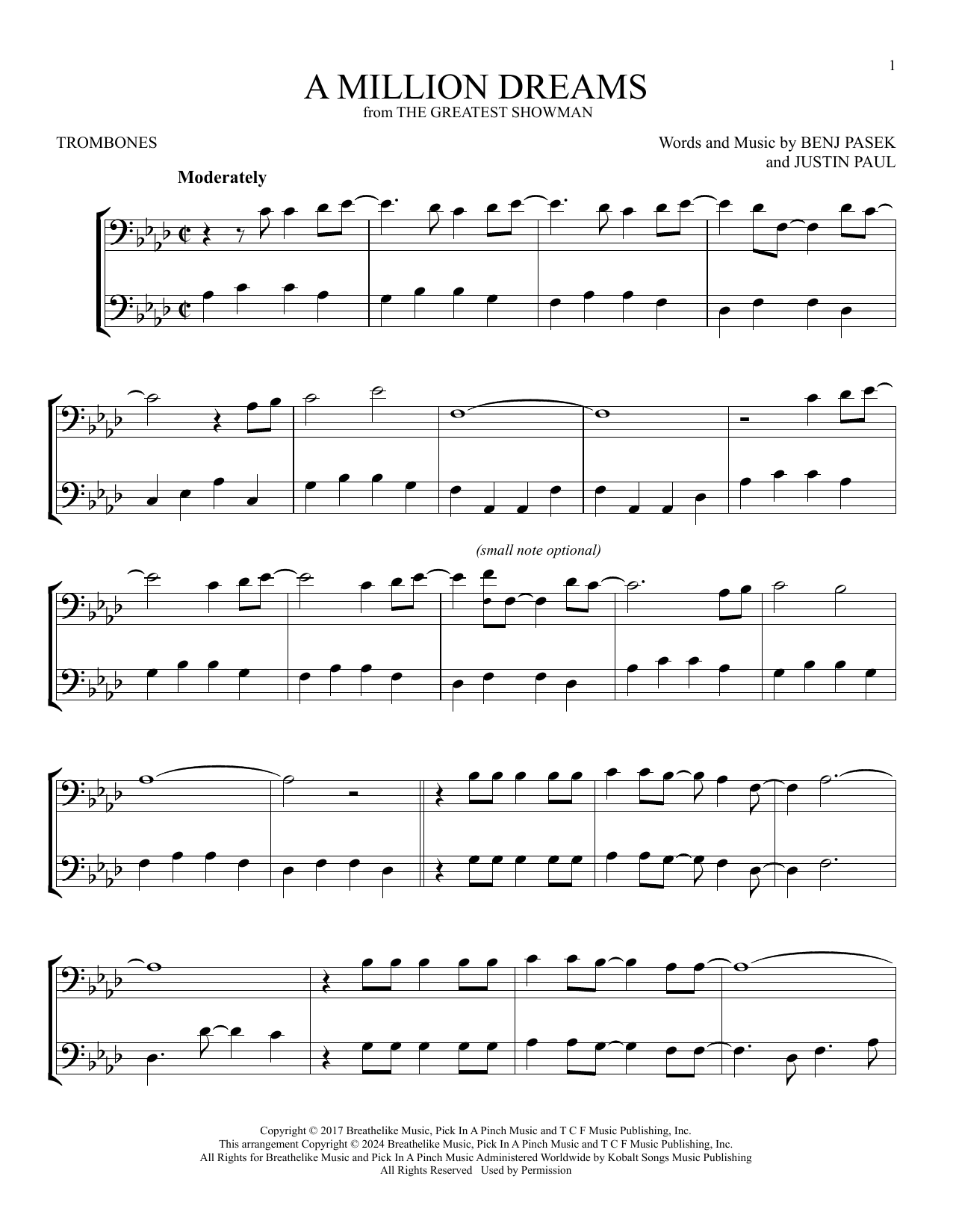 Product gallery: Page 1 of 1 A Million Dreams (from The Greatest Showman), Pink