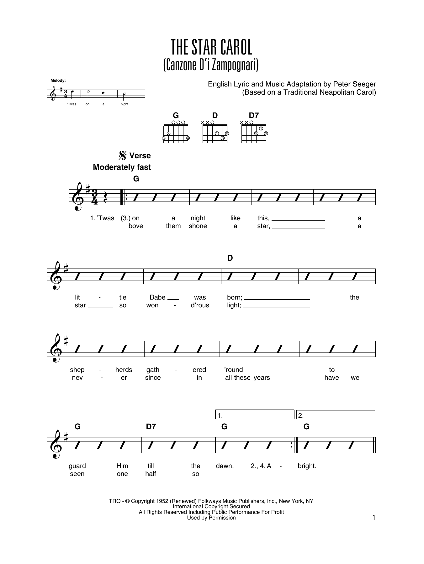 Product picture to: The Star Carol (Canzone D'i Zampognari)