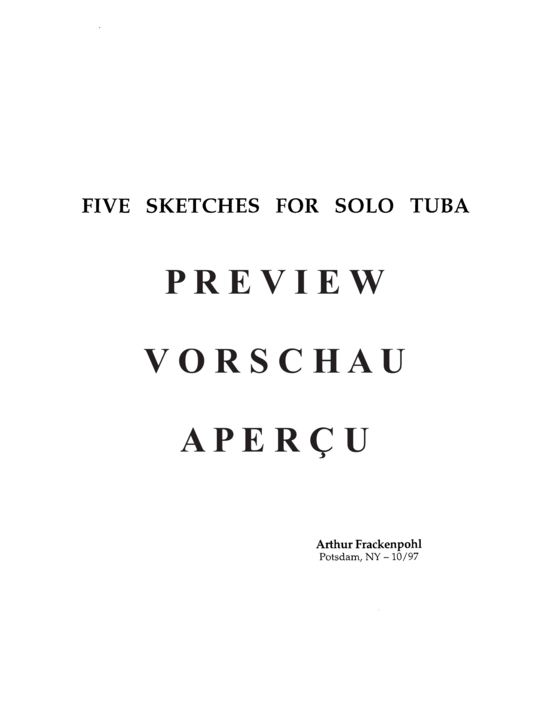 gallery: Five Sketches for Solo Tuba , , (Tuba Solo)