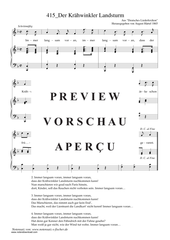 Product gallery: Page 2 of 3 Der Krähwinkler Landsturm , , Piano and Voice