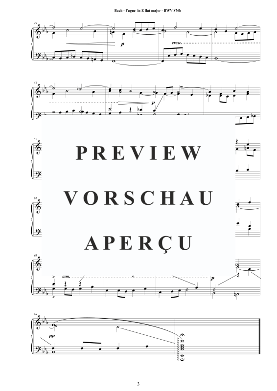 Produktgalerie: Seite 4 von 4 Fuge in Es-Dur BWV 876b - Piano Version, , Klavier Solo