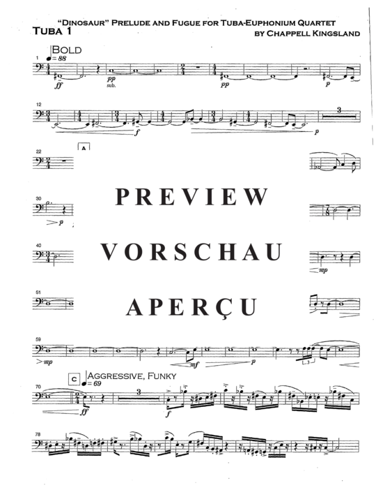 Product gallery: Page 19 of 21 Dinosaur Prelude and Fugue , , (Tuba Quartett EETT)