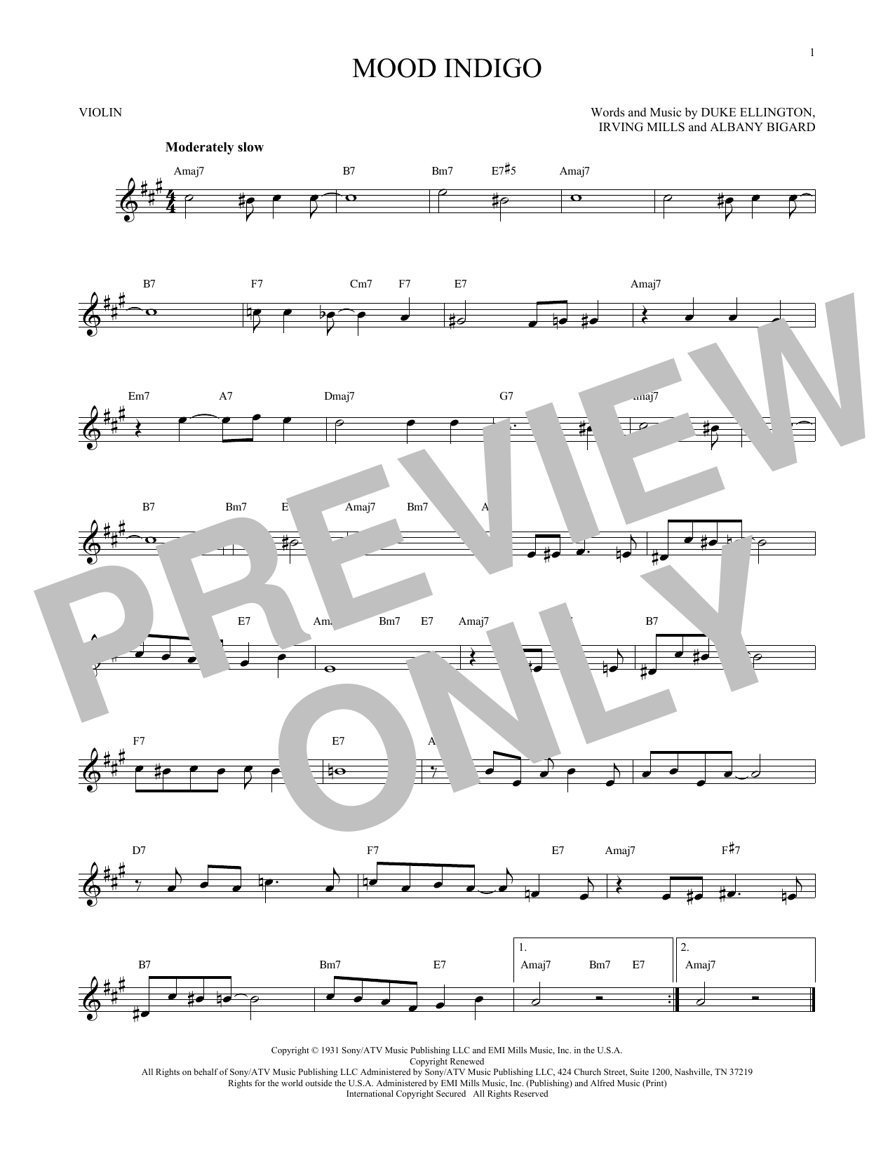Product gallery: Page 1 of 1 Mood Indigo, Duke Ellington