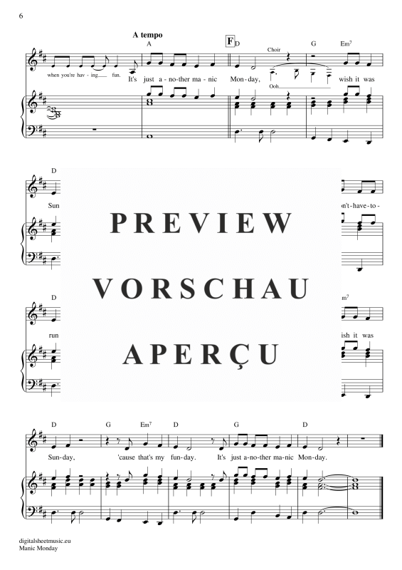 gallery: Manic Monday , Bangles, Piano and Voice