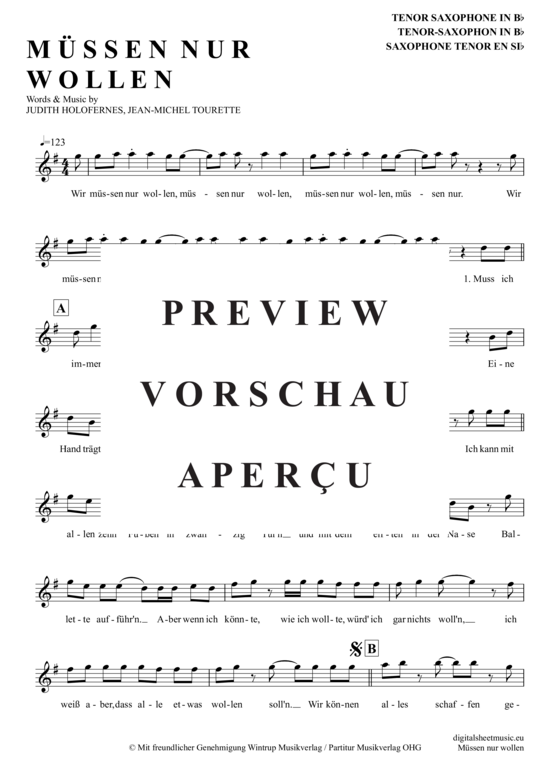 Product gallery: Page 2 of 4 Müssen Nur Wollen , Helden, Wir Sind, Tenor Saxophone