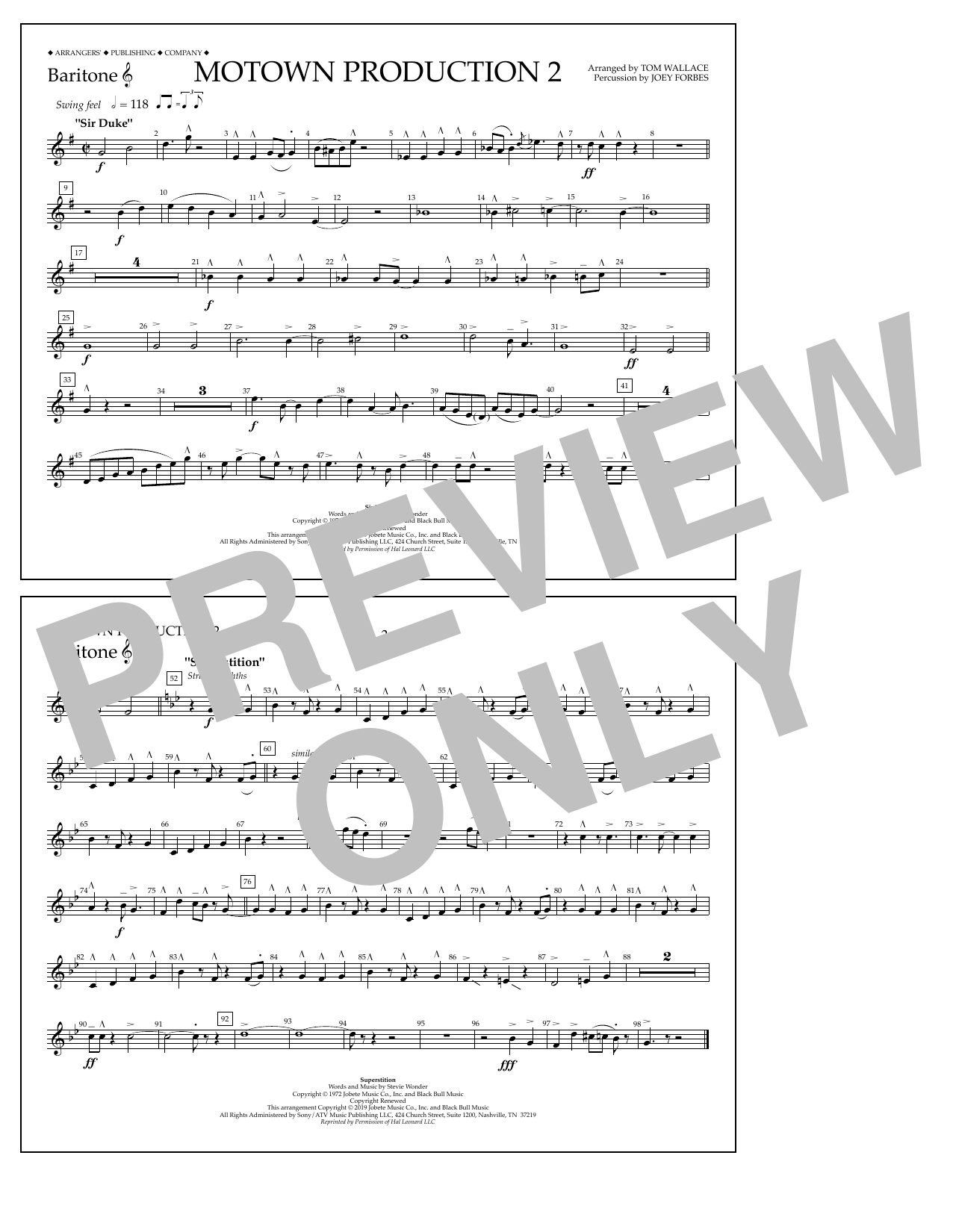 Produktbild zu: Motown Production 2 (arr. Tom Wallace) - Baritone T.C.