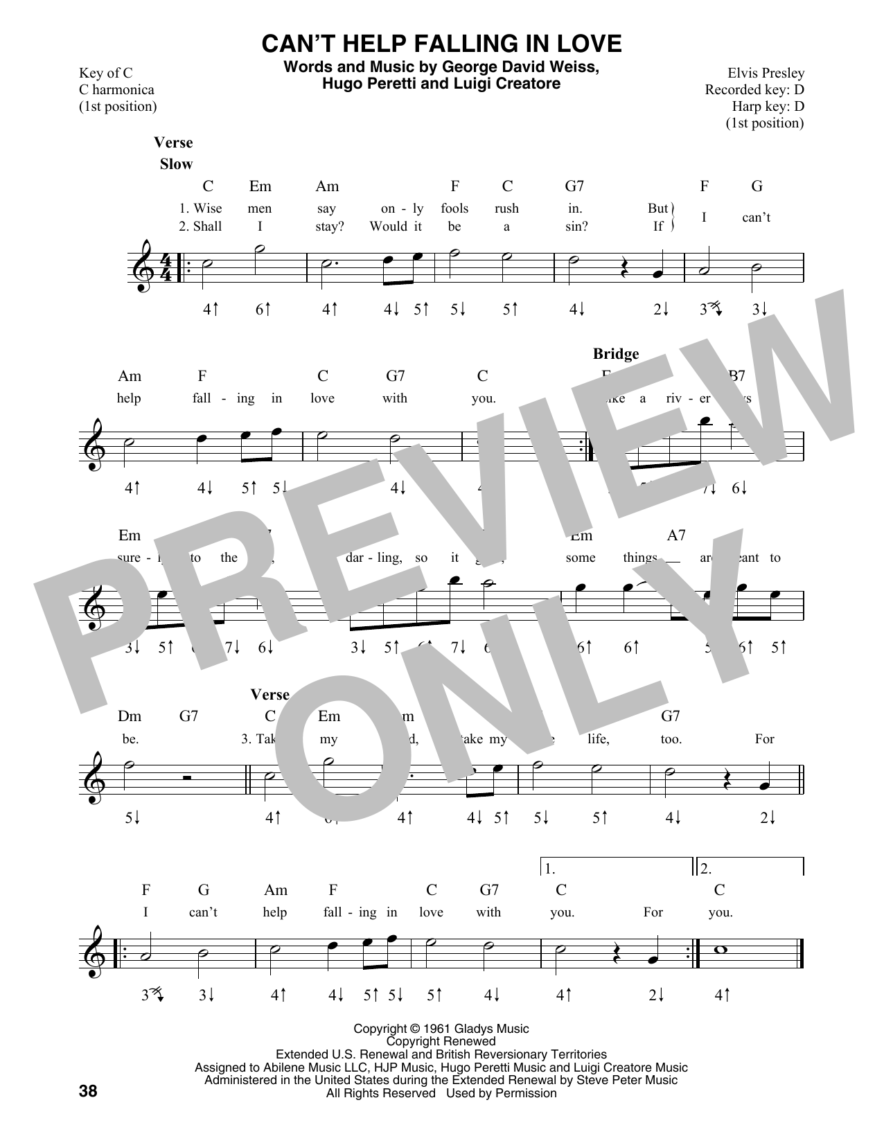 Product gallery: Page 1 of 1 Can't Help Falling In Love, Elvis Presley