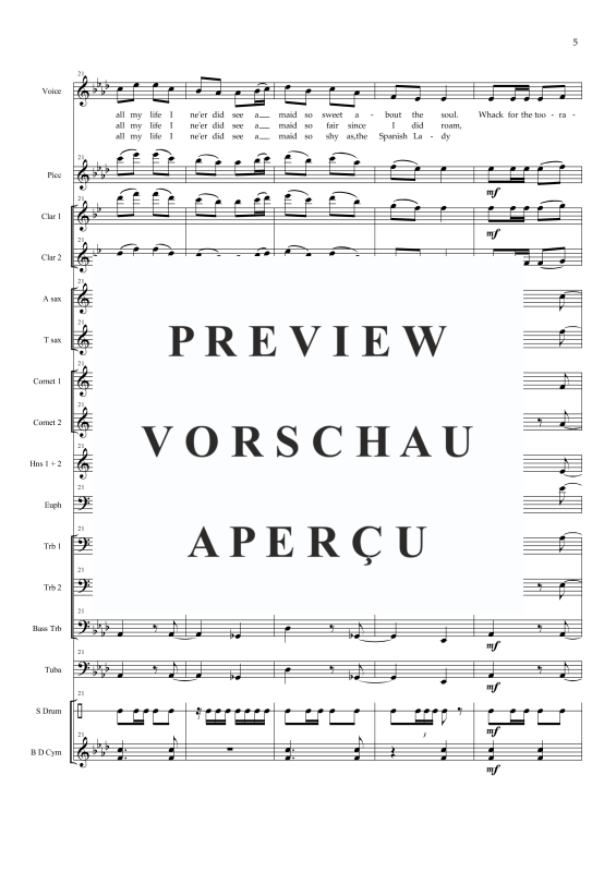 Produktgalerie: Seite 8 von 11 The Spanish Lady, , Solo Gesang und Concert Band