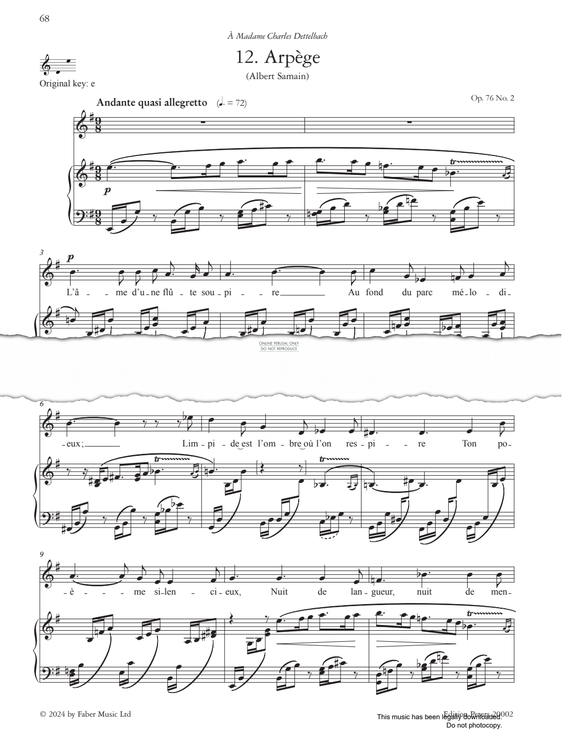 Produktgalerie: Seite 1 von 1 Arpège Op.76, No.2, Gabriel Fauré, Gesang, Klavier