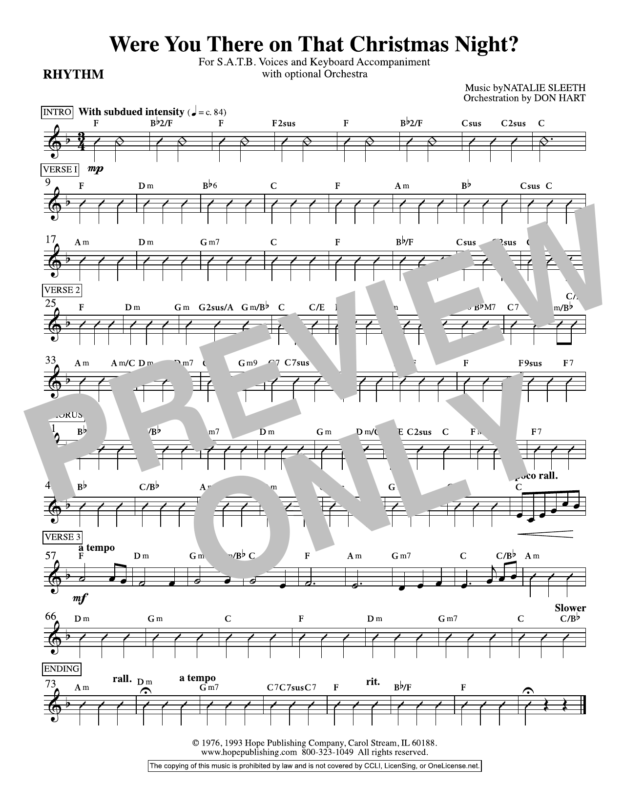 Product picture to: Were You There On That Christmas Night? (arr. Don Hart) - Rhythm