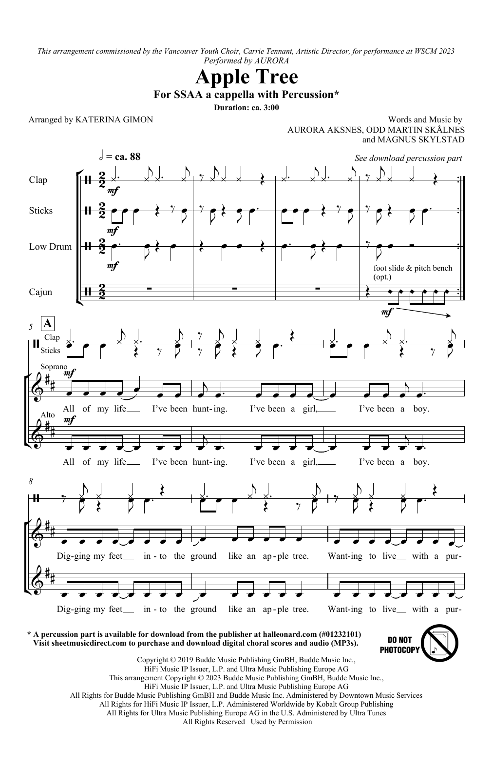 Product gallery: Page 1 of 1 Apple Tree (arr. Katerina Gimon), Aurora