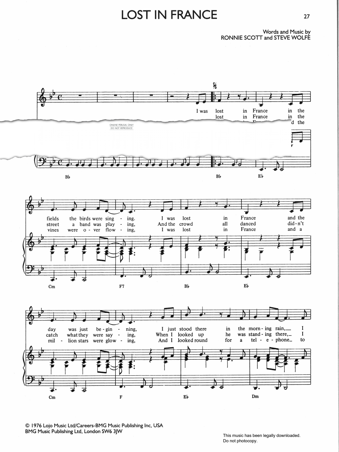 Produktgalerie: Seite 1 von 1 Lost In France, Bonnie Tyler, Gesang, Gitarre, Klavier