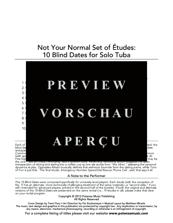 Product gallery: Page 3 of 11 Not Your Normal Set of Etudes: 10 Blind Dates, , (Tuba Solo)