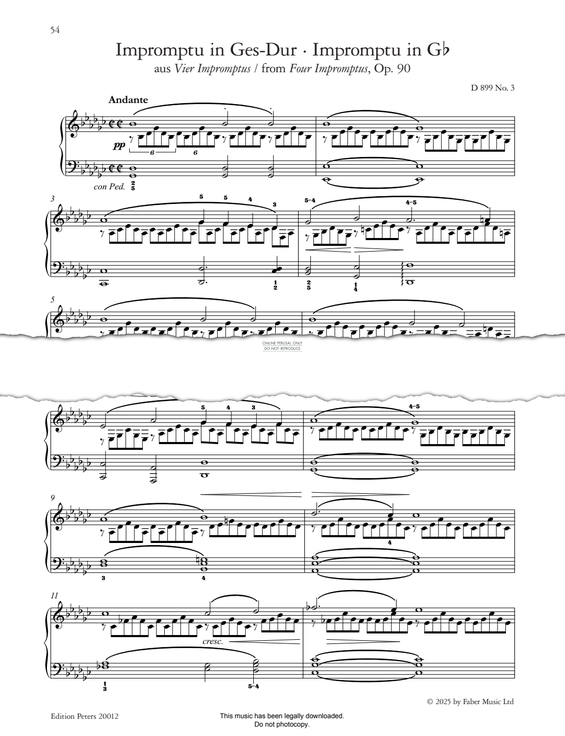 Produktgalerie: Seite 1 von 1 Impromptu in G-flat (from Four Impromptus, Op. 90, D 899), Franz Schubert, Klavier