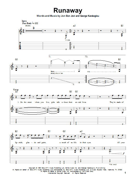 Produktgalerie: Seite 1 von 1 Runaway, Bon Jovi, Gitarre