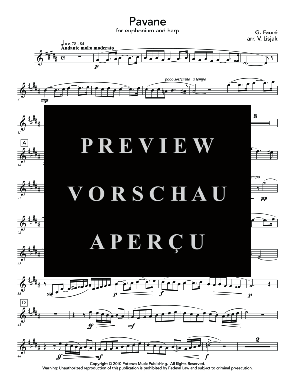 Produktgalerie: Seite 5 von 11 Pavane, , (Euphonium und Harfe)