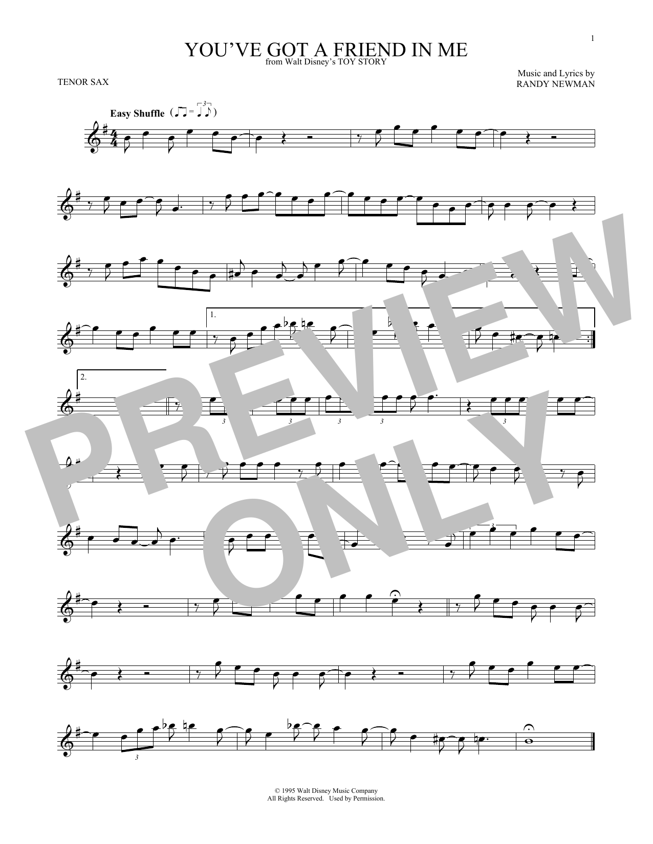 Product gallery: Page 1 of 1 You've Got A Friend In Me (from Toy Story), Randy Newman