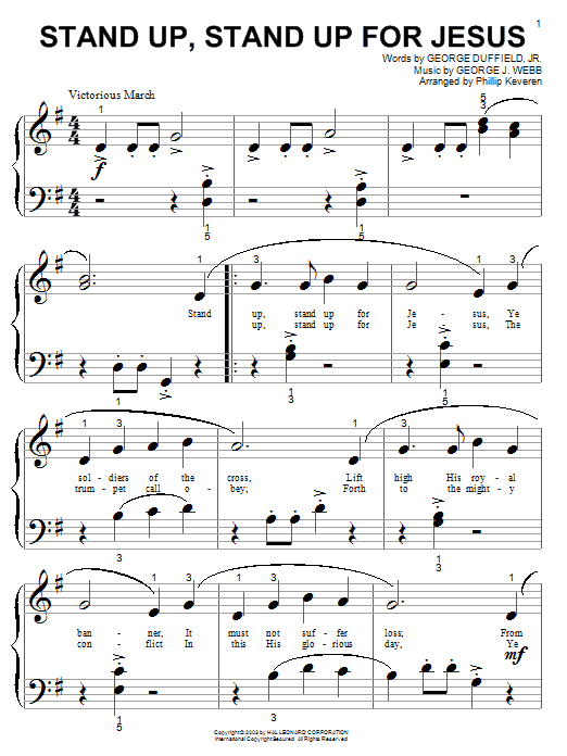 Product picture to: Stand Up, Stand Up For Jesus (arr. Phillip Keveren)