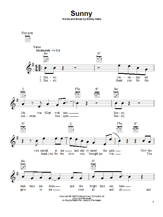 Product gallery: Page 1 of 1 Sunny, Bobby Hebb