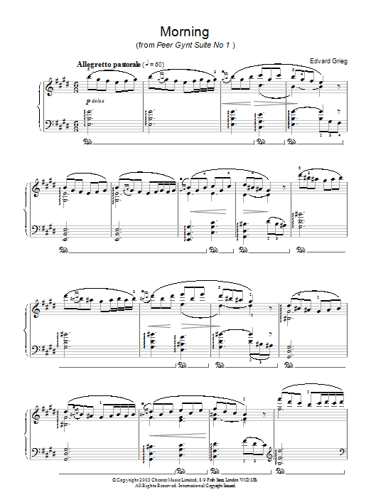 Product gallery: Page 1 of 1 Morning (from Peer Gynt Suite No. 1), Edvard Grieg