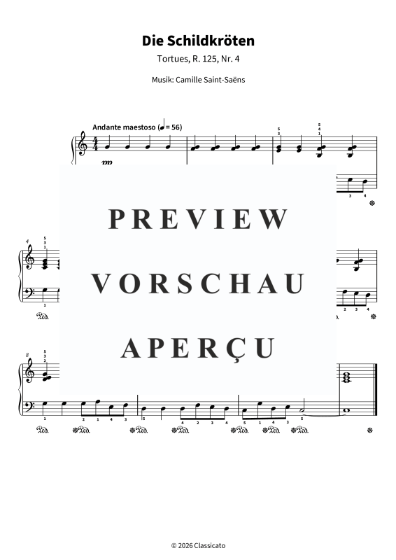 Product gallery: Page 1 of 5 Die Schildkröten (Tortues) - R. 125 Nr. 4 · Vereinfachte Fassung, , Solo Piano