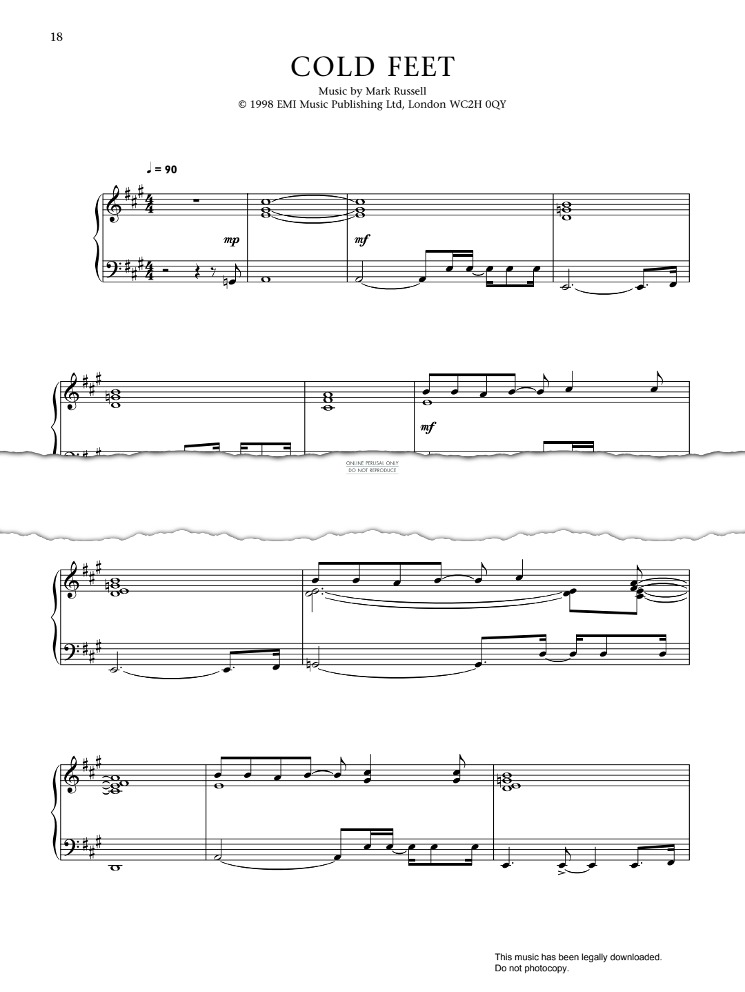 Product gallery: Page 1 of 1 Cold Feet, Mark Russell