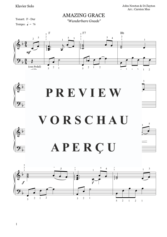 Product gallery: Page 2 of 4 Amazing Grace, , Solo Piano