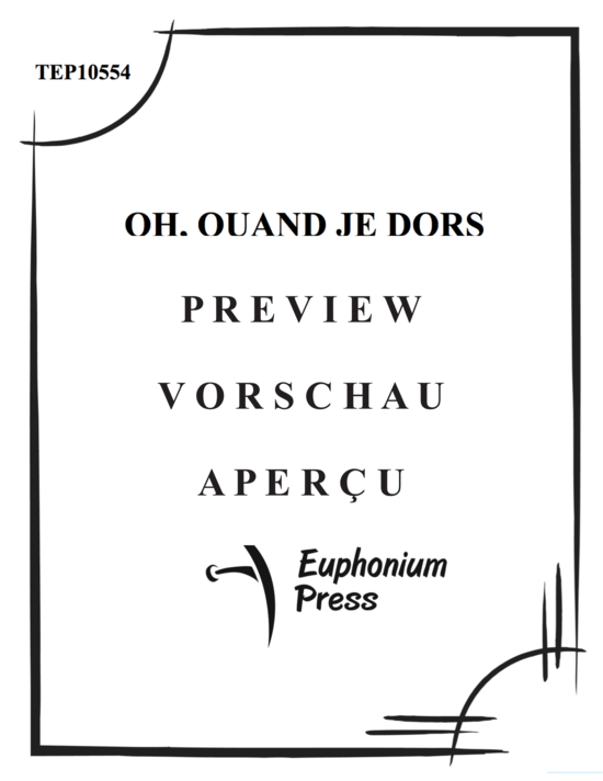 Product gallery: Page 2 of 13 Oh, Quand je Dors , , (euphonium + piano)
