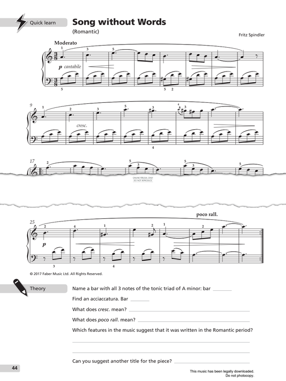 Produktgalerie: Seite 1 von 1 Song Without Words, Fritz Spindler, Klavier