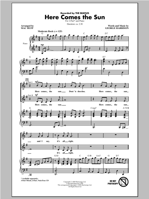 Product picture to: Here Comes The Sun (arr. Mac Huff)