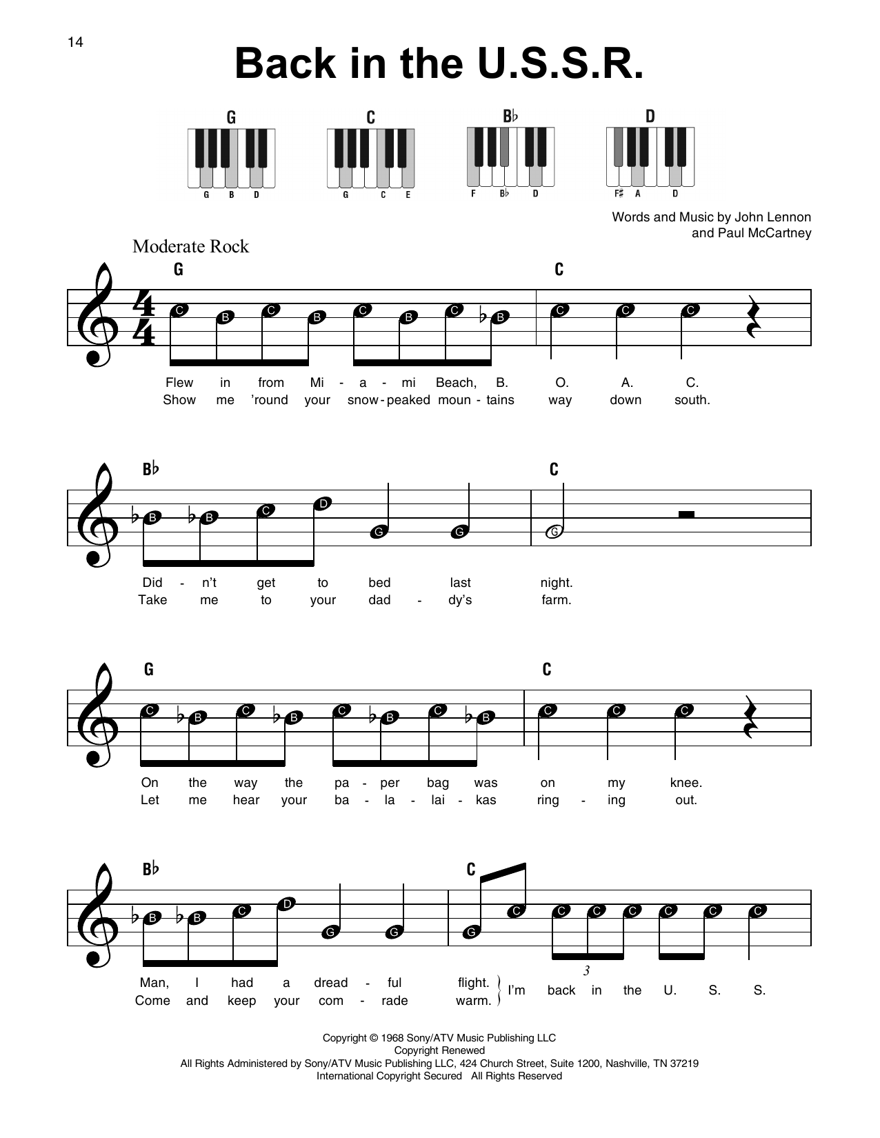 Produktgalerie: Seite 1 von 1 Back In The U.S.S.R., The Beatles, Klavier
