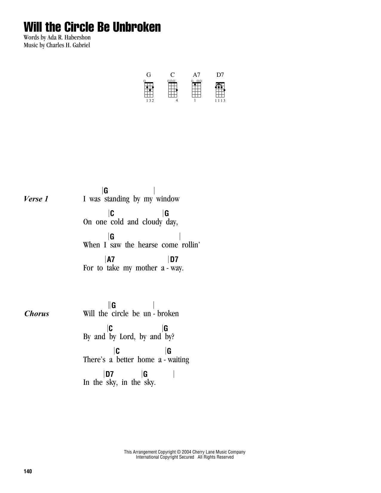 Product gallery: Page 1 of 1 Will The Circle Be Unbroken, Charles H. Gabriel