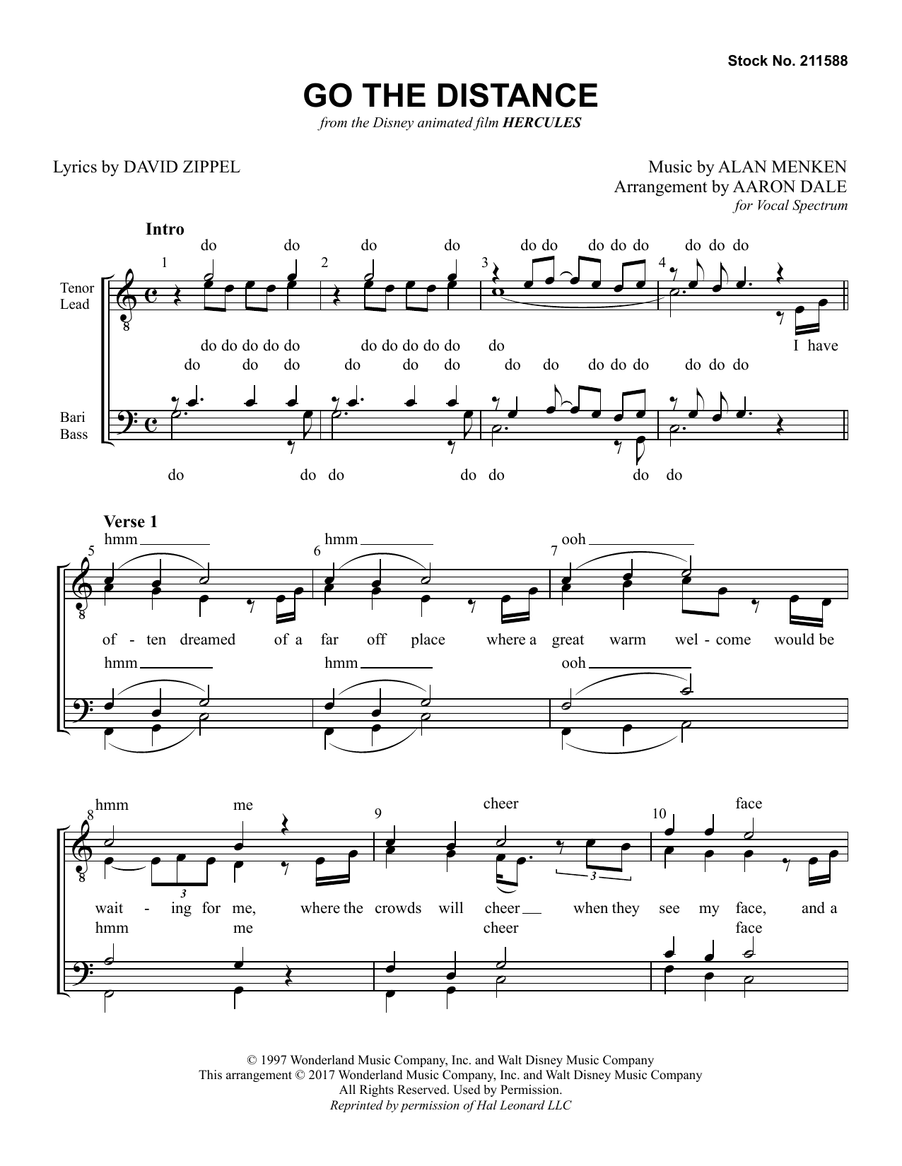 Product picture to: Go The Distance (from Hercules) (arr. Aaron Dale)