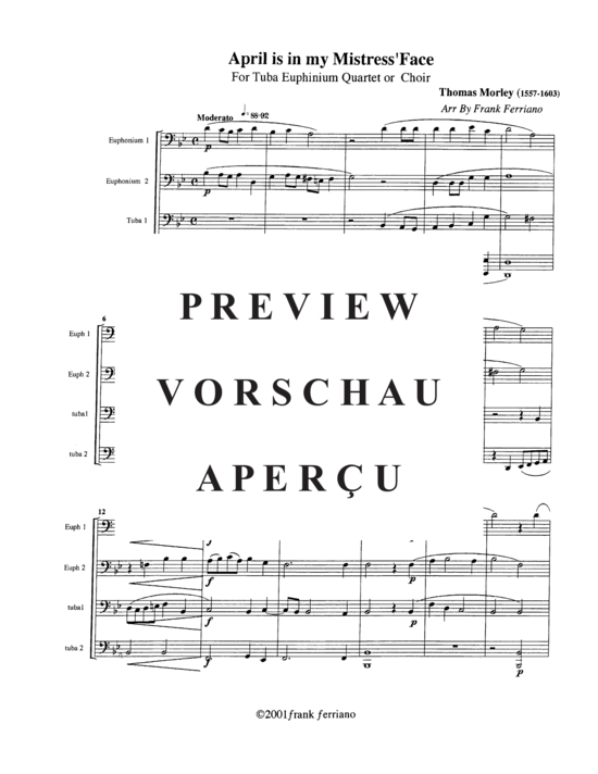 Produktgalerie: Seite 3 von 16 Two Morley Madrigals , , (Tuba Quartett/Quintett EETT + EETTT)