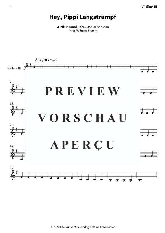 Produktgalerie: Seite 11 von 11 Pippi Langstrumpf, , Streichorchester - G-Dur