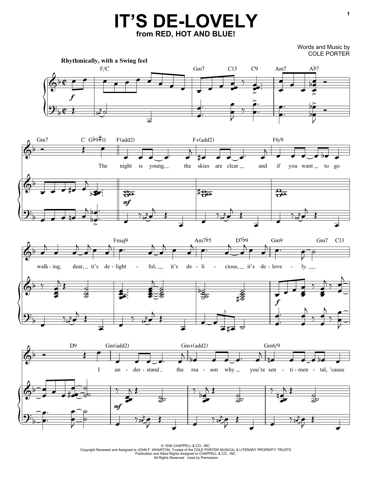 Product picture to: It's De-Lovely [Jazz version] (from Red, Hot And Blue!) (arr. Brent Edstrom)