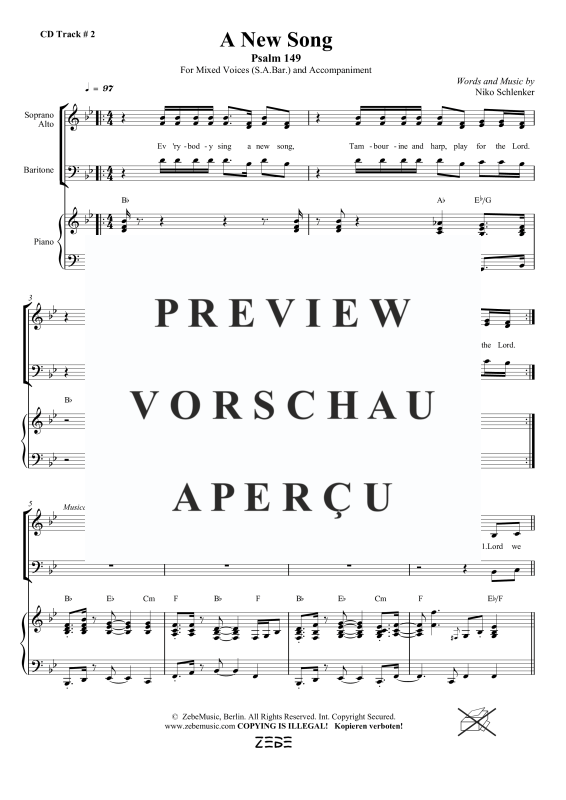 gallery: A New Song (Psalm 149), , Gemischter Chor SAB und Klavier